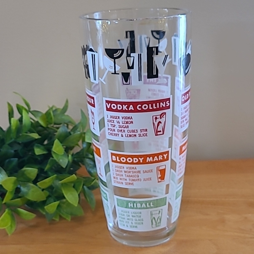 CONTINENTAL CAN COMPANY Vintage Cocktail Recipe Mixing Glass